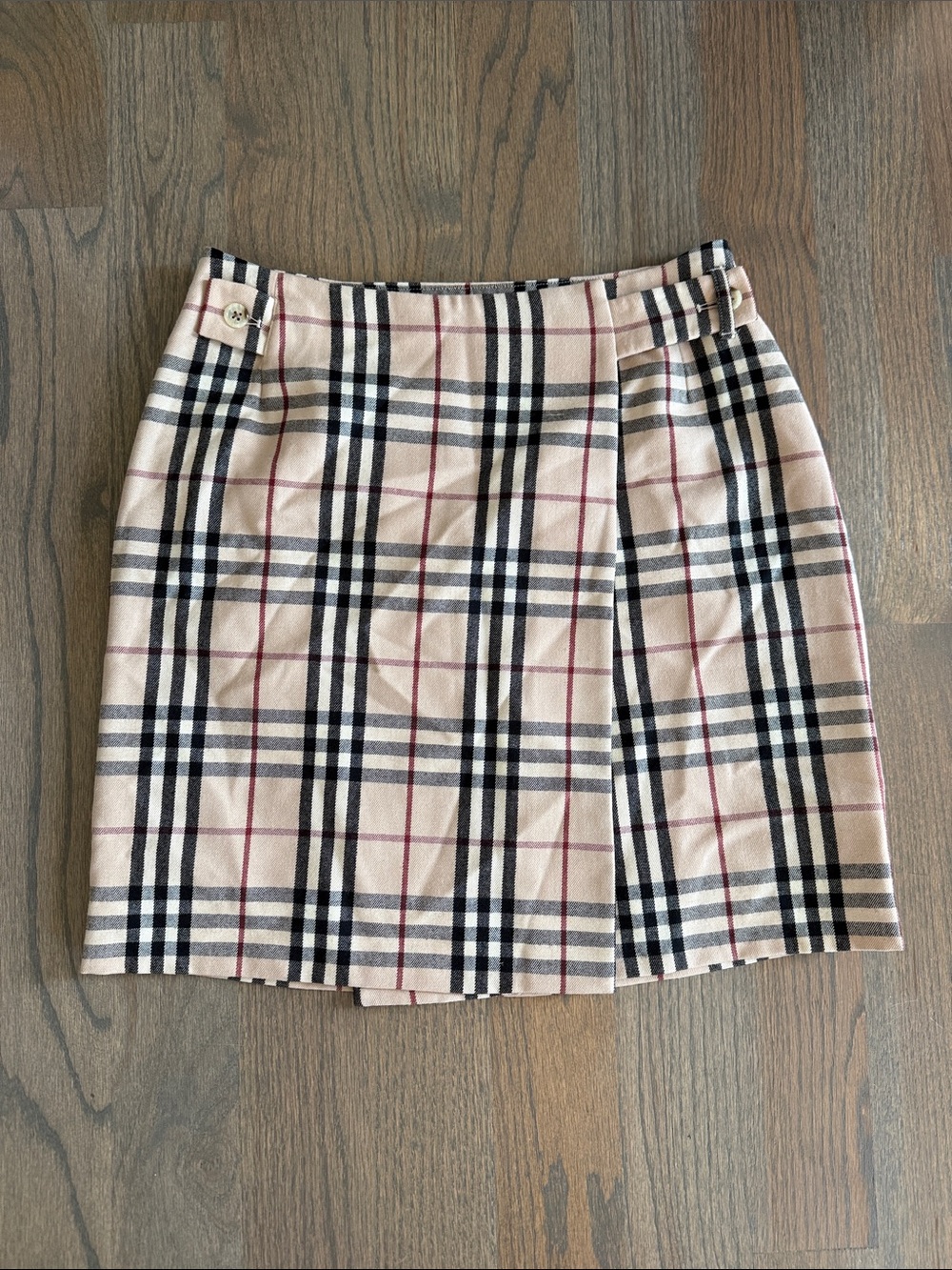 BURBERRY CHECK WOOL SKIRT